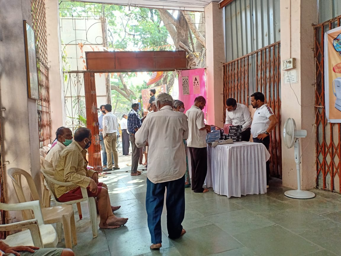 Grain kits being distributed at the office opening ceremony